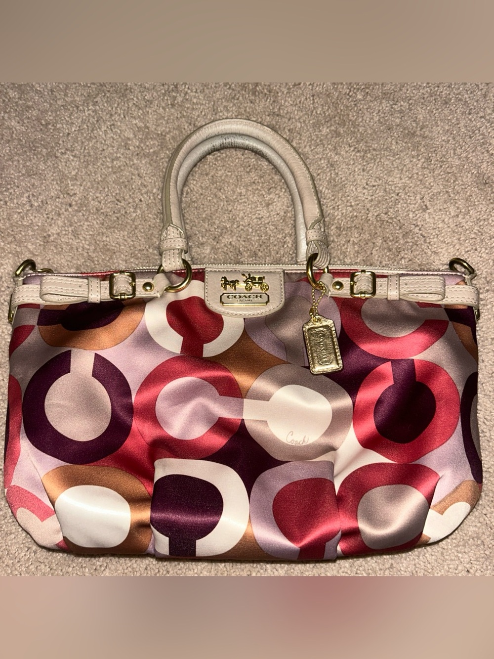 Vintage 2011 Coach Madison Graphic Op Art Sophia Satchel in Excellent Condition